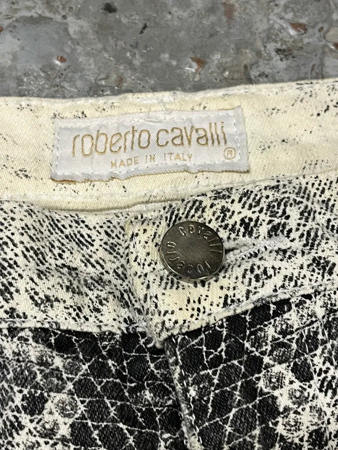 2000s Roberto Cavalli Faded Python Effect White Pants pqwvbgy 4