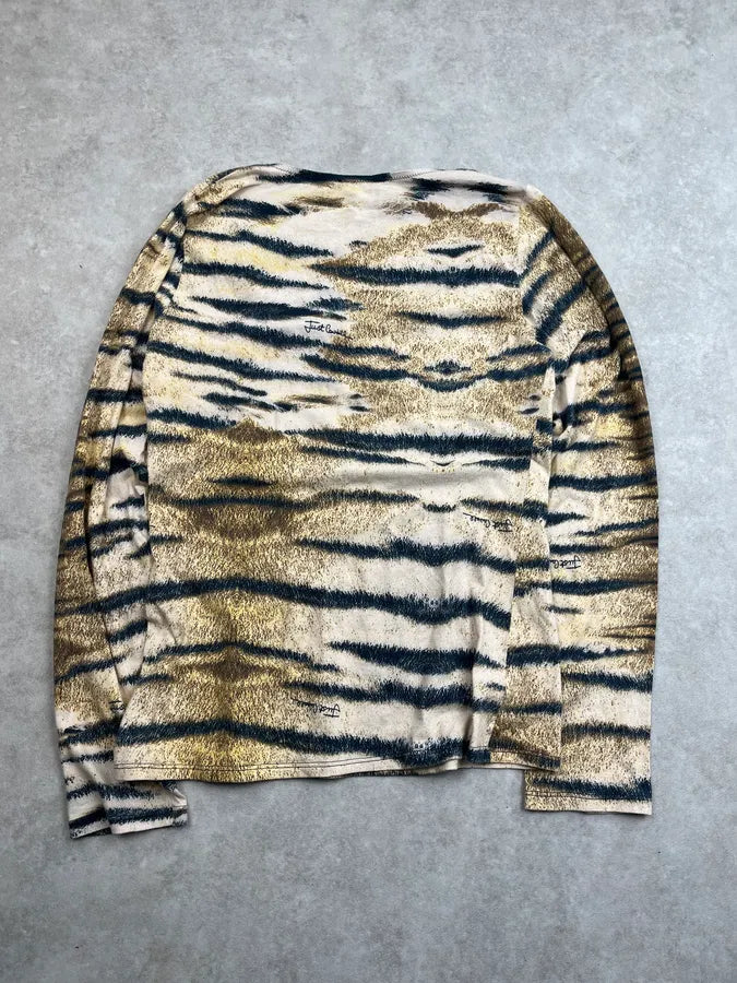 2000s Cavalli Beige Faded Zebra Longsleeve CxUPHQF 6