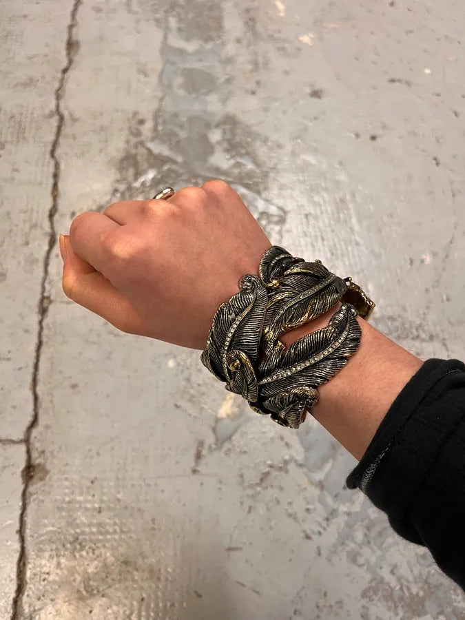 2000s Roberto Cavalli Feathers Armband Bracelet tYgNrkl 0