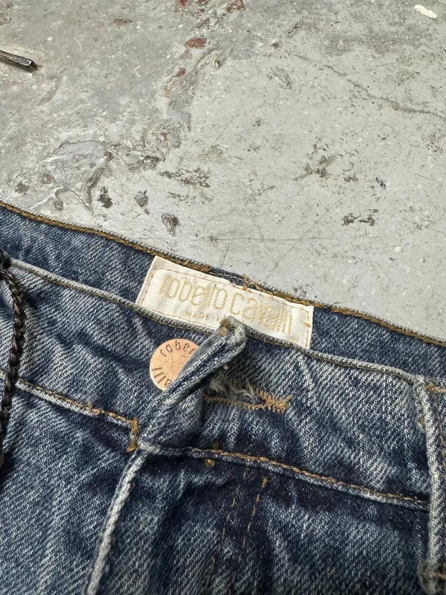 2000s Roberto Cavalli Flared Leopard Cowboy Jeans (XS) 7