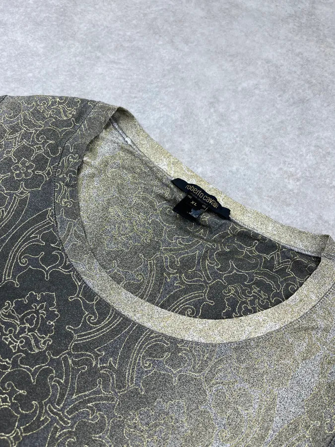 2000s Roberto Cavalli Flower Mosaic Grey Longsleeve oOiTRZq 3