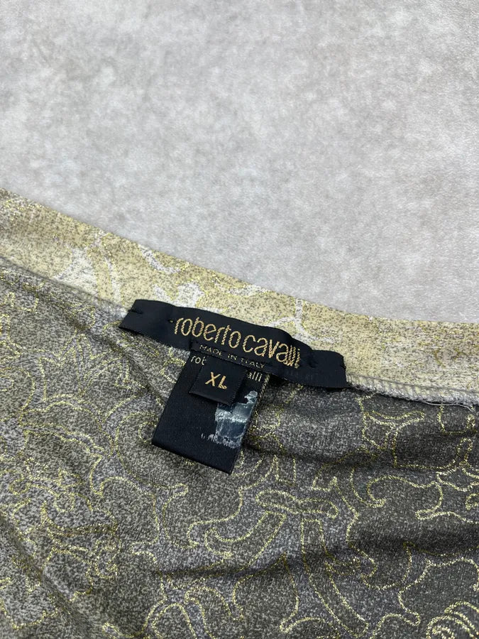 2000s Roberto Cavalli Flower Mosaic Grey Longsleeve oOiTRZq 6