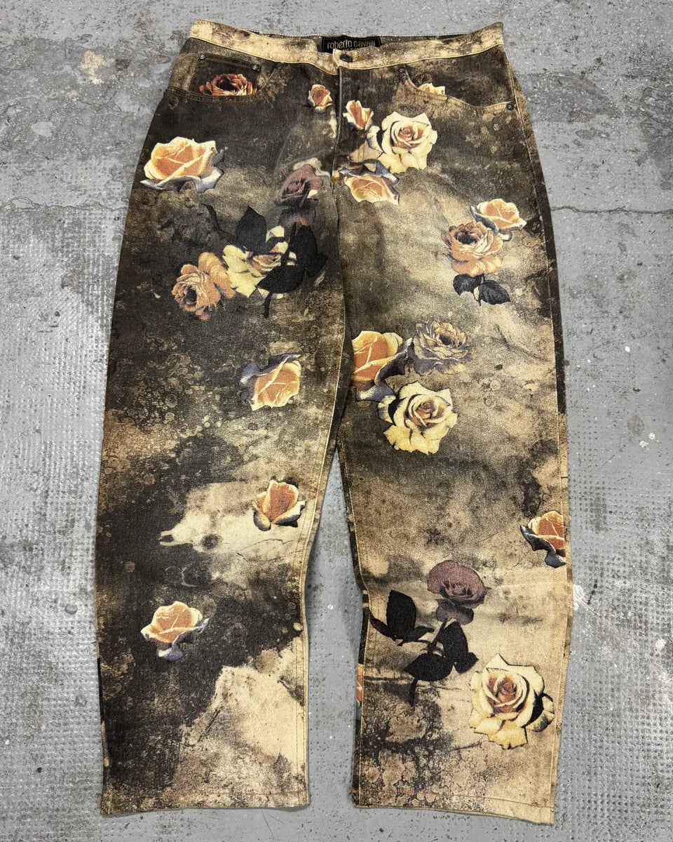 2000s Roberto Cavalli Flowers Apocaliptic Pants KBDZECH 0