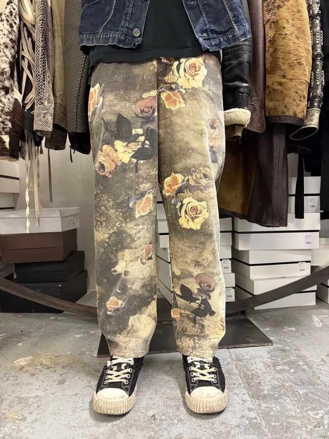 2000s Roberto Cavalli Flowers Apocaliptic Pants KBDZECH 1
