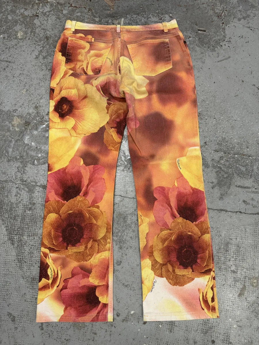 2000s Roberto Cavalli Flowers Spectrum Summer Pants dAArqoF 1