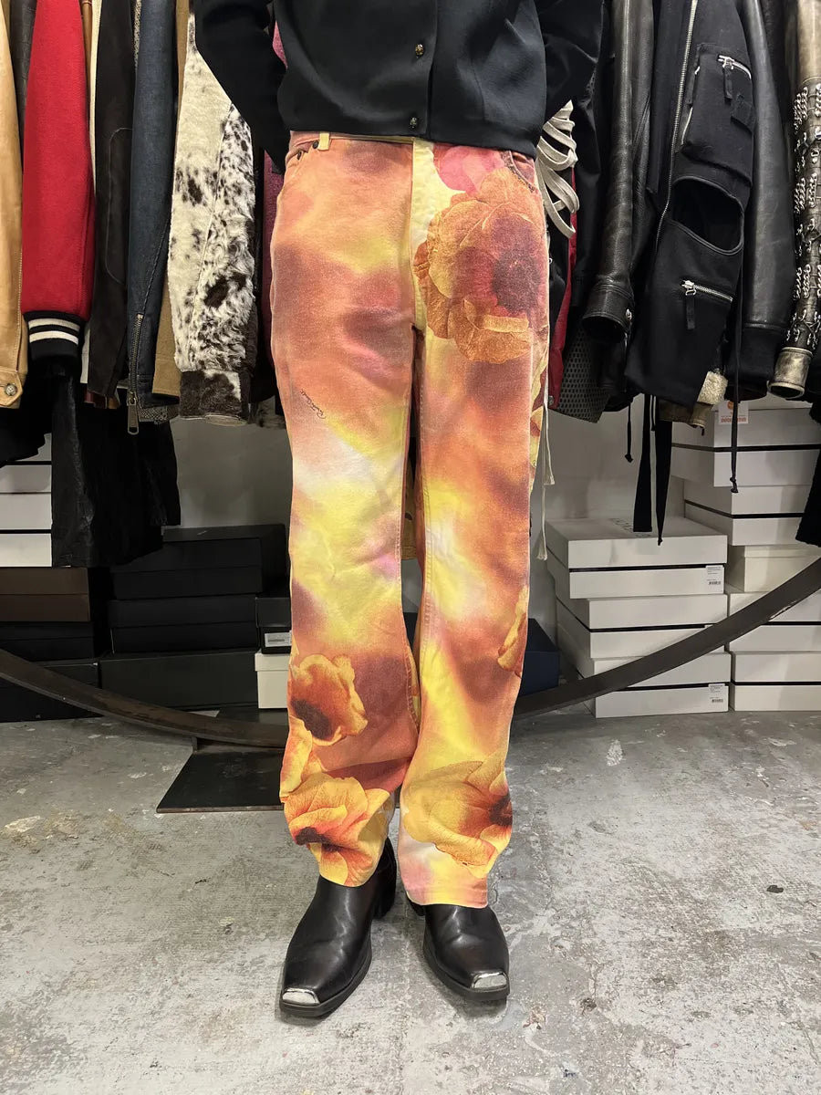 2000s Roberto Cavalli Flowers Spectrum Summer Pants dAArqoF 2