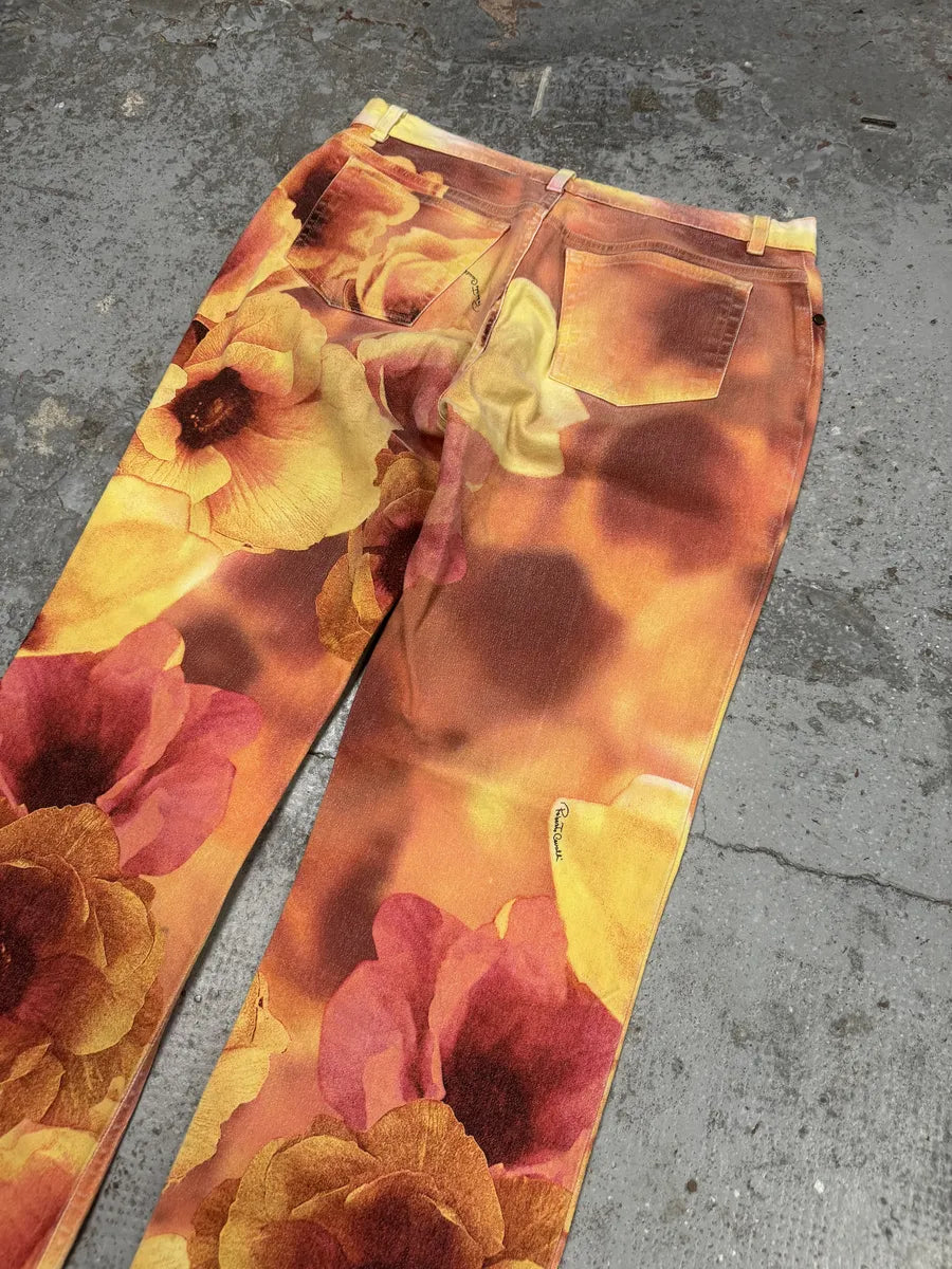 2000s Roberto Cavalli Flowers Spectrum Summer Pants dAArqoF 6