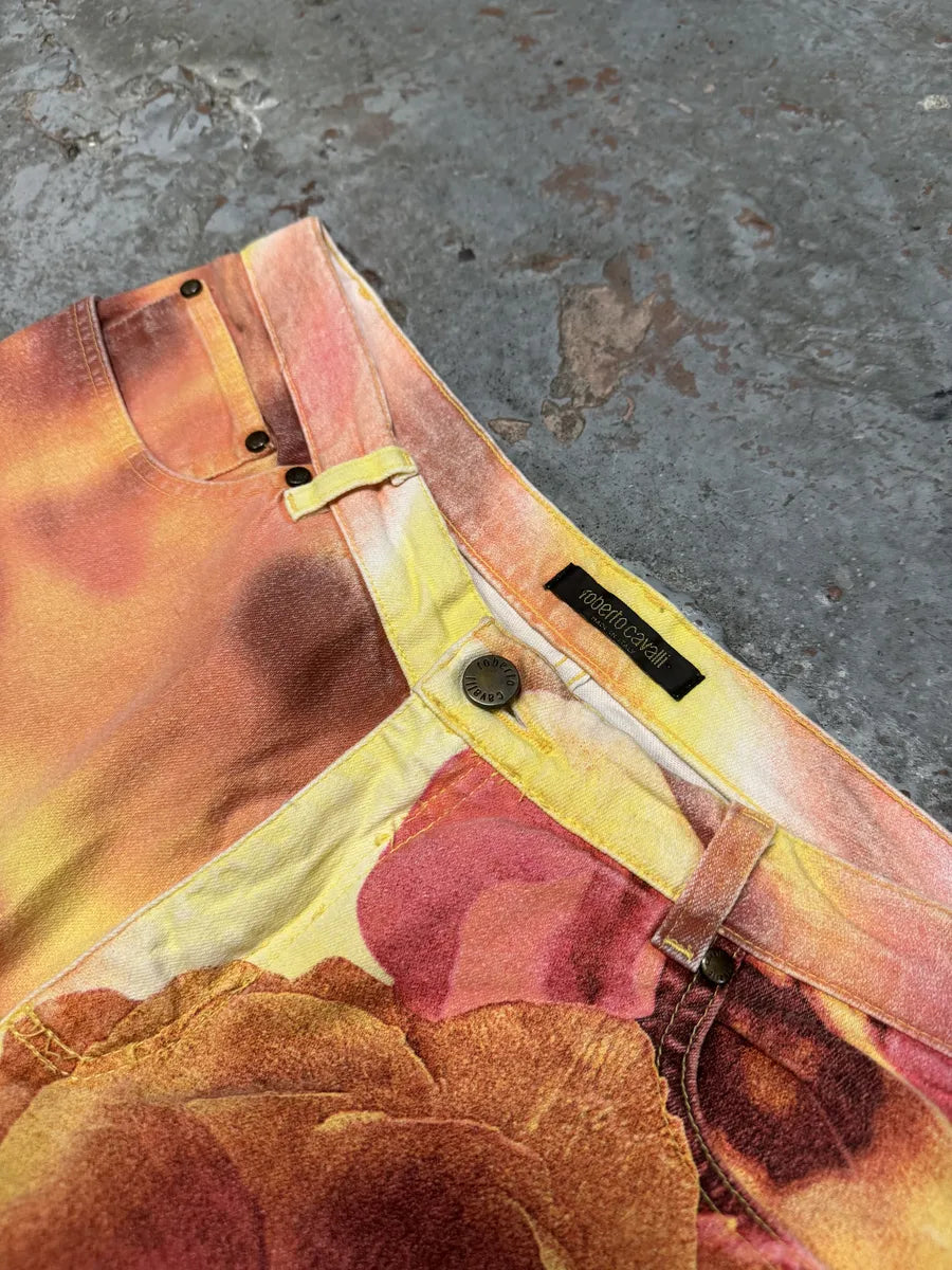 2000s Roberto Cavalli Flowers Spectrum Summer Pants dAArqoF 7