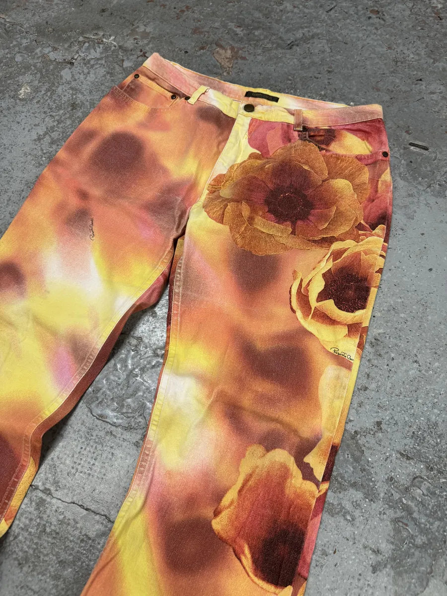 2000s Roberto Cavalli Flowers Spectrum Summer Pants dAArqoF 8