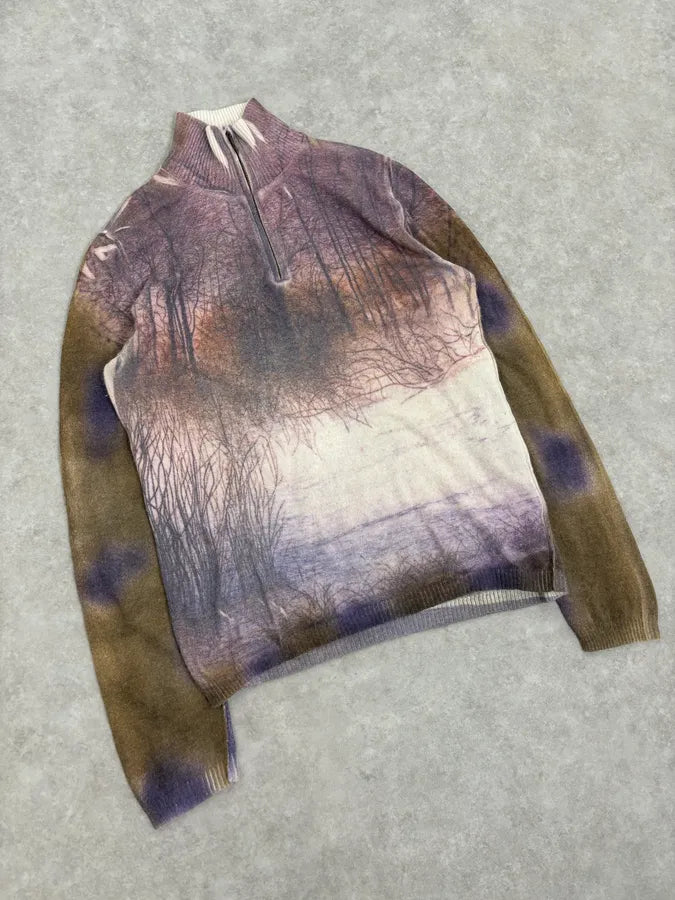 2000s Roberto Cavalli Forest Lake Zip Sweater qirlGnf 3