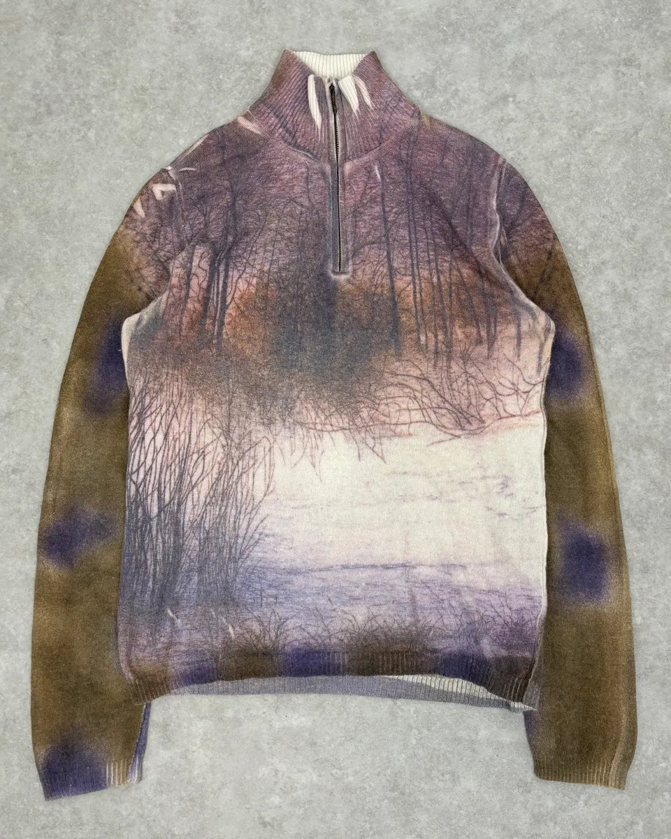 2000s Roberto Cavalli Forest Lake Zip Sweater qirlGnf 0