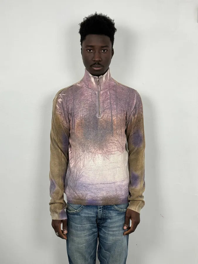 2000s Roberto Cavalli Forest Lake Zip Sweater qirlGnf 1