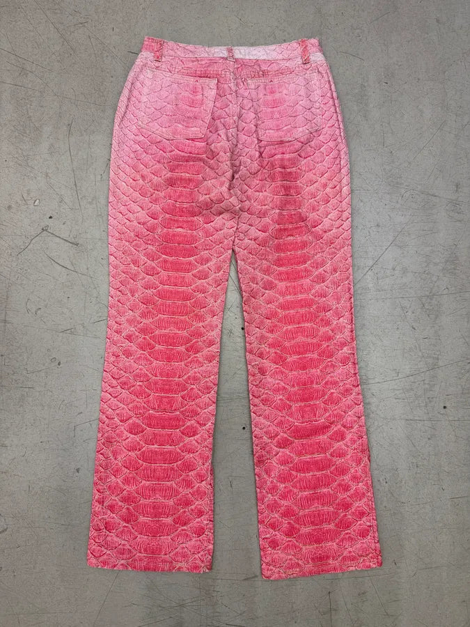 2000s Roberto Cavalli Fuchsia Pink Scales Pants mACGTAO 1