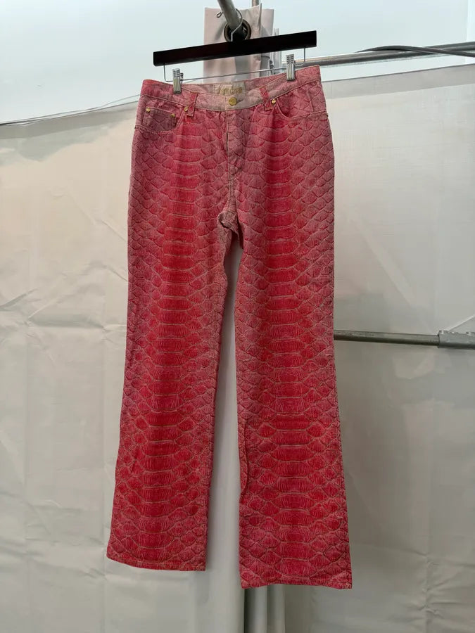 2000s Roberto Cavalli Fuchsia Pink Scales Pants mACGTAO 5