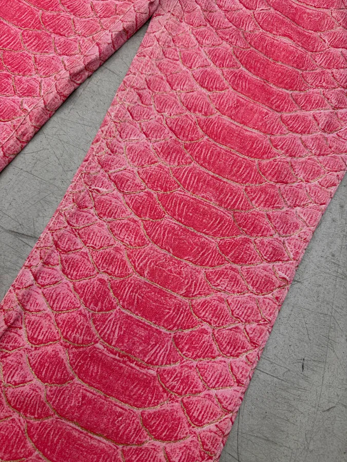2000s Roberto Cavalli Fuchsia Pink Scales Pants mACGTAO 7