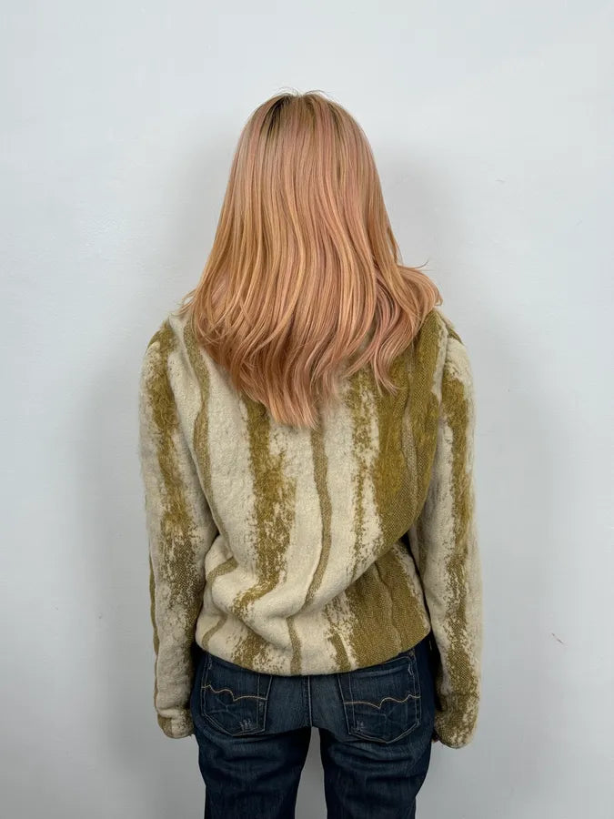 2000s Roberto Cavalli Fur Mohair Wool Beige Jacket EKsdCpo 2