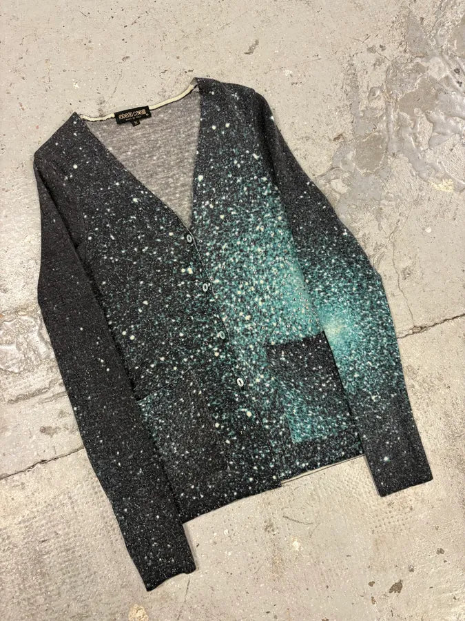 2000s Roberto Cavalli Galaxy Blue Cardigan (S) gdEjHlz 3