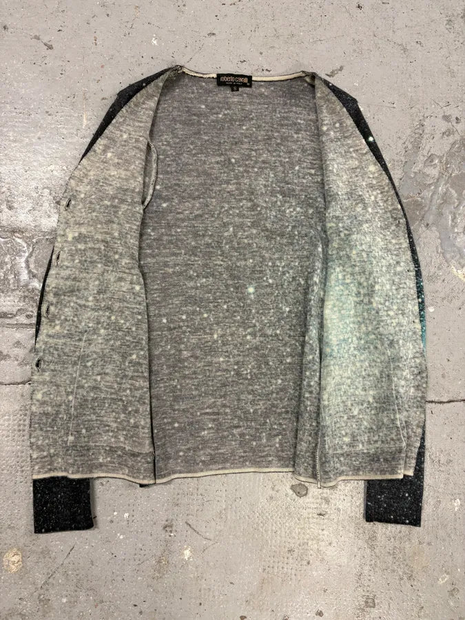 2000s Roberto Cavalli Galaxy Blue Cardigan (S) gdEjHlz 6