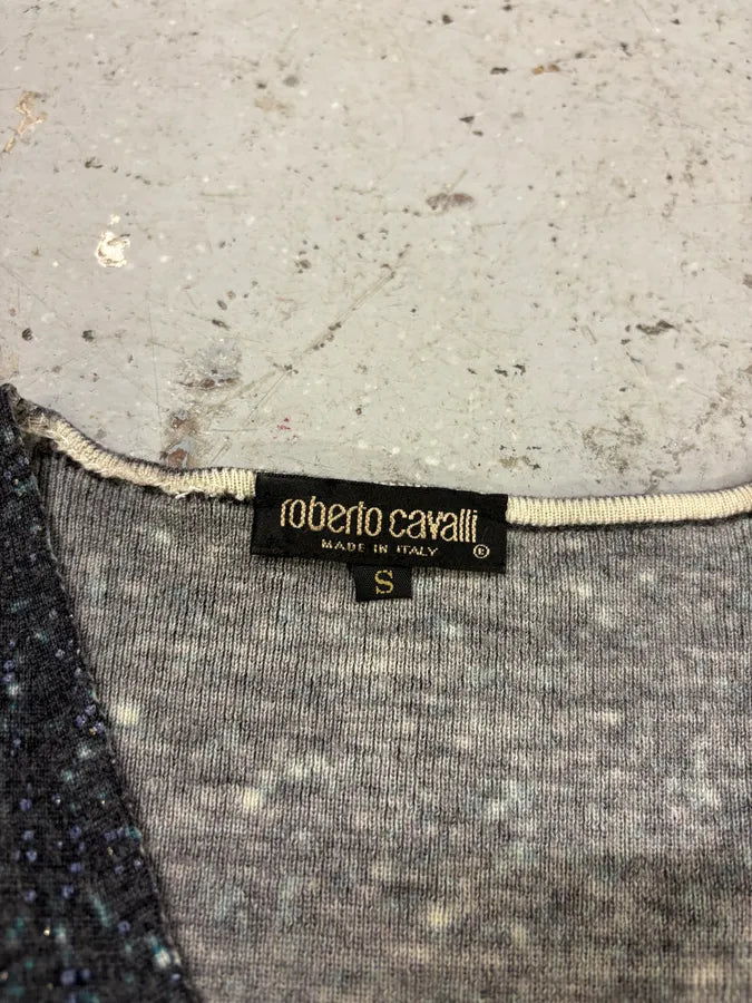 2000s Roberto Cavalli Galaxy Blue Cardigan (S) gdEjHlz 8