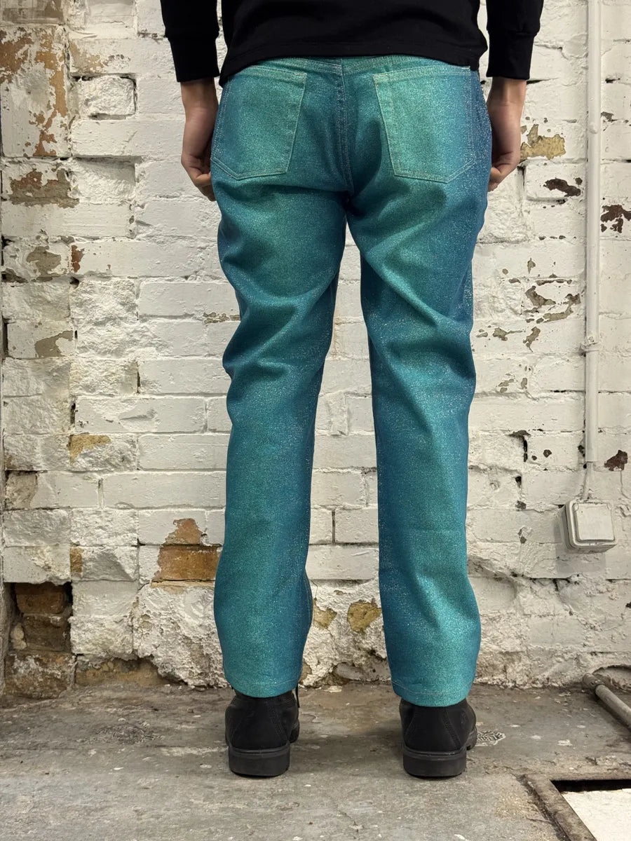 2000s Roberto Cavalli Galaxy Blue Glitters Gradient Pants aSoQCbh 1