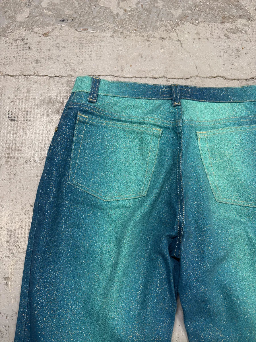 2000s Roberto Cavalli Galaxy Blue Glitters Gradient Pants aSoQCbh 11