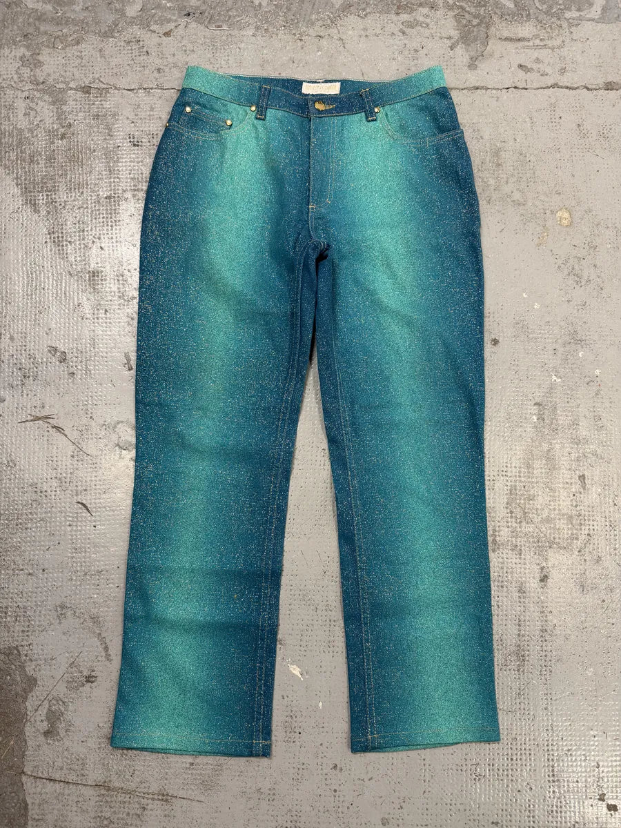 2000s Roberto Cavalli Galaxy Blue Glitters Gradient Pants aSoQCbh 3