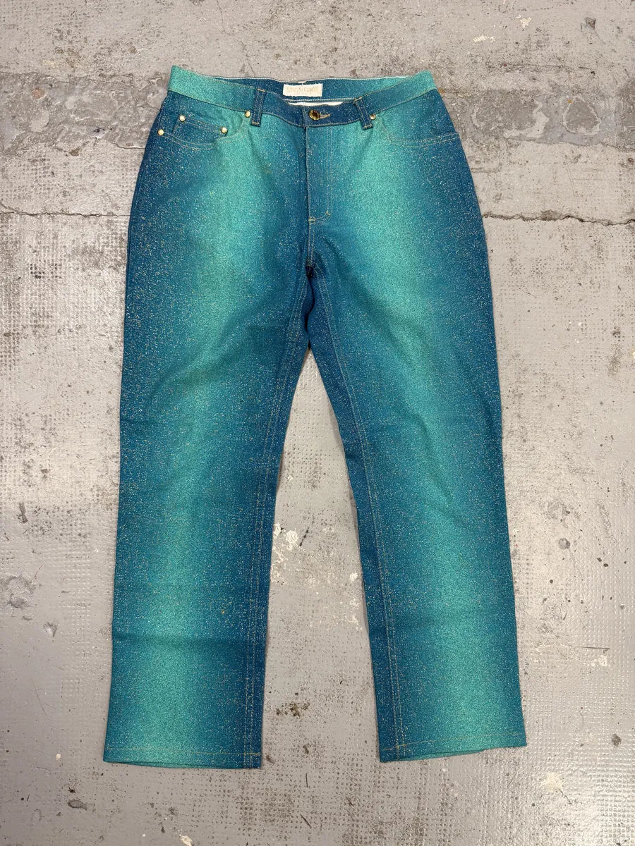 2000s Roberto Cavalli Galaxy Blue Glitters Gradient Pants aSoQCbh 4