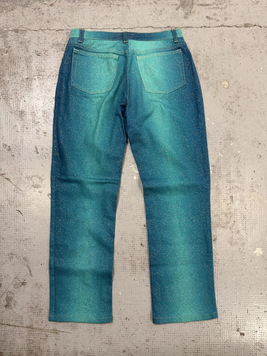 2000s Roberto Cavalli Galaxy Blue Glitters Gradient Pants aSoQCbh 5