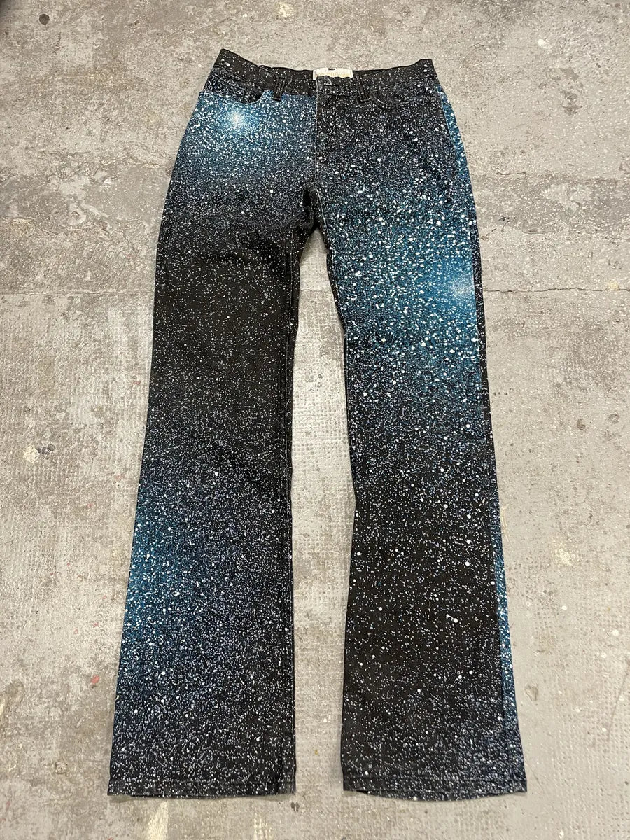 2000s Roberto Cavalli Galaxy Expansion Blue Pants (XS) 2