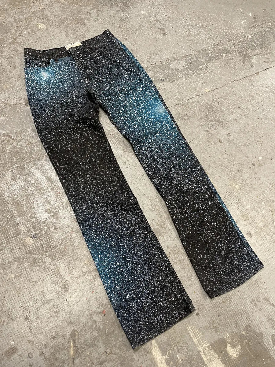 2000s Roberto Cavalli Galaxy Expansion Blue Pants (XS) 4