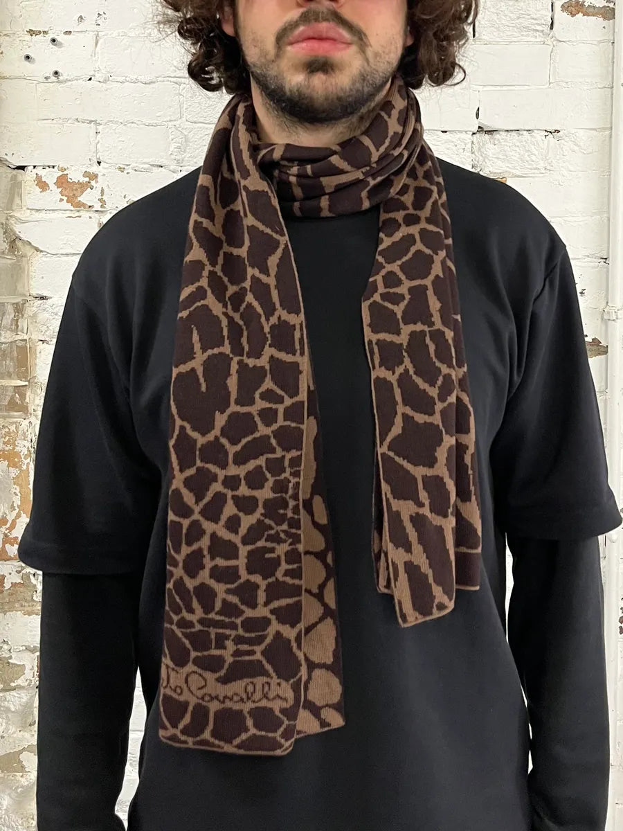 2000s Roberto Cavalli Giraffe Brown Sarf zBJXLrX 0