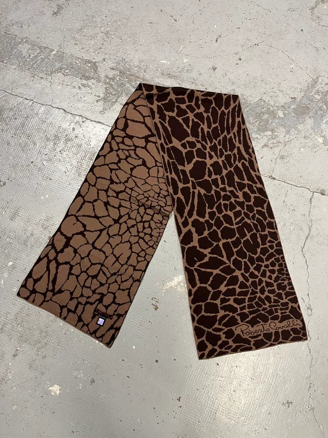 2000s Roberto Cavalli Giraffe Brown Sarf zBJXLrX 1