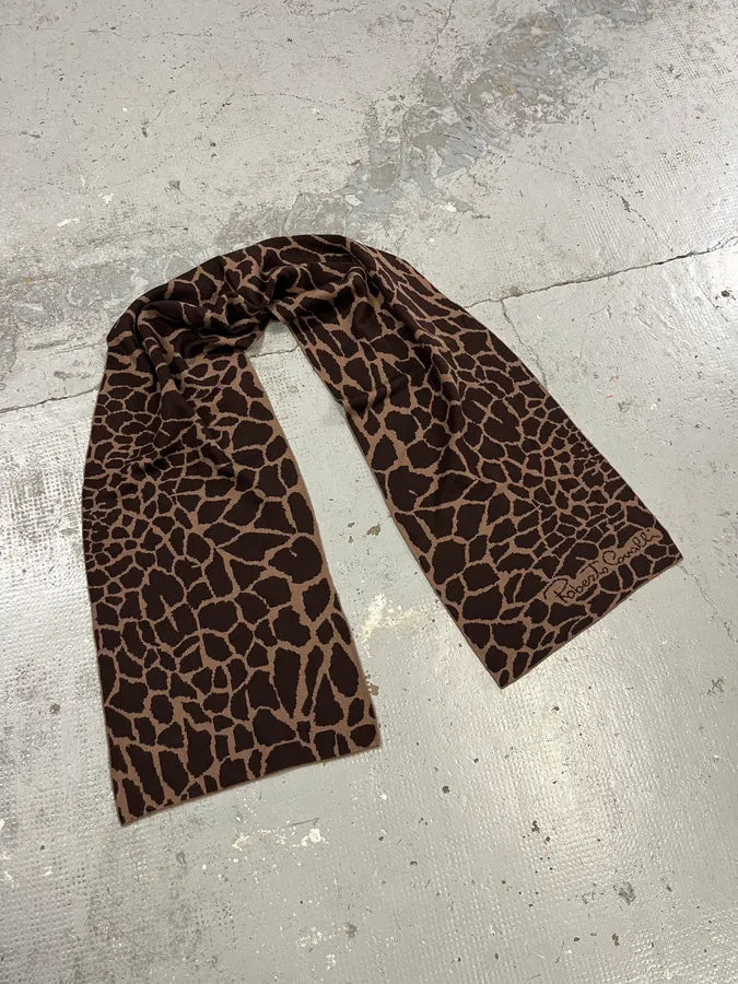 2000s Roberto Cavalli Giraffe Brown Sarf zBJXLrX 2