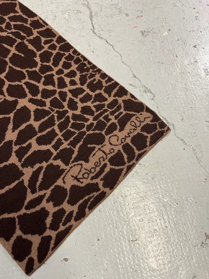 2000s Roberto Cavalli Giraffe Brown Sarf zBJXLrX 3