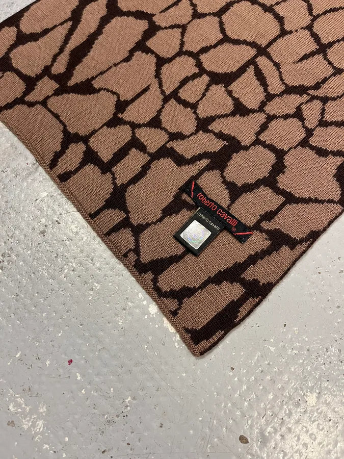 2000s Roberto Cavalli Giraffe Brown Sarf zBJXLrX 4