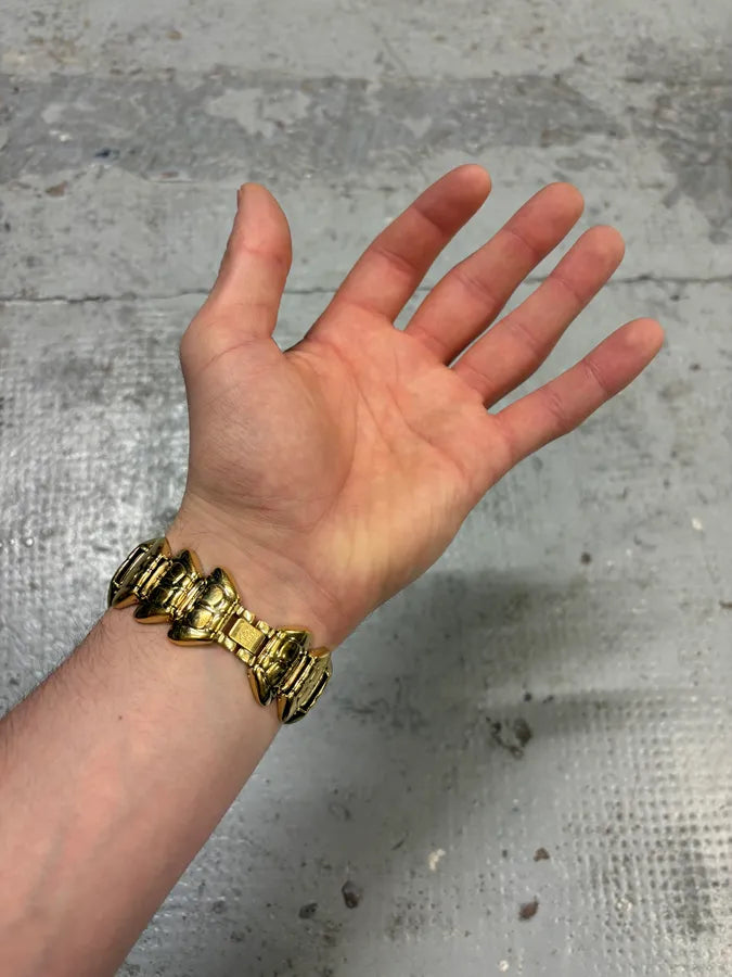 2000s Roberto Cavalli Gold Chunky Link Snake Watch ssumYQl 1