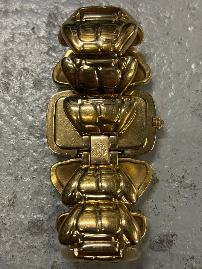 2000s Roberto Cavalli Gold Chunky Link Snake Watch ssumYQl 6