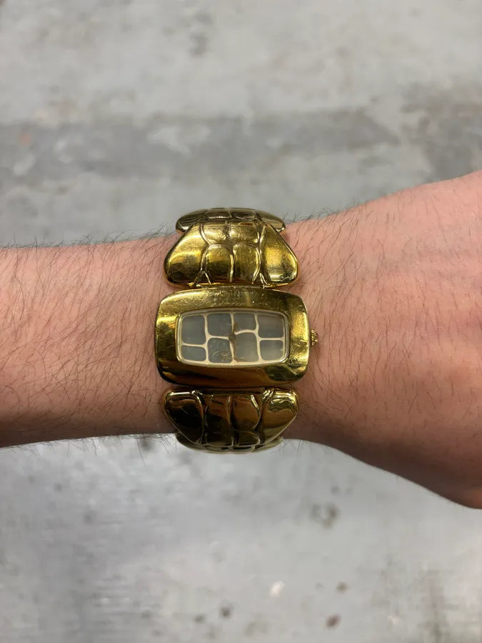 2000s Roberto Cavalli Gold Chunky Link Snake Watch ssumYQl 2
