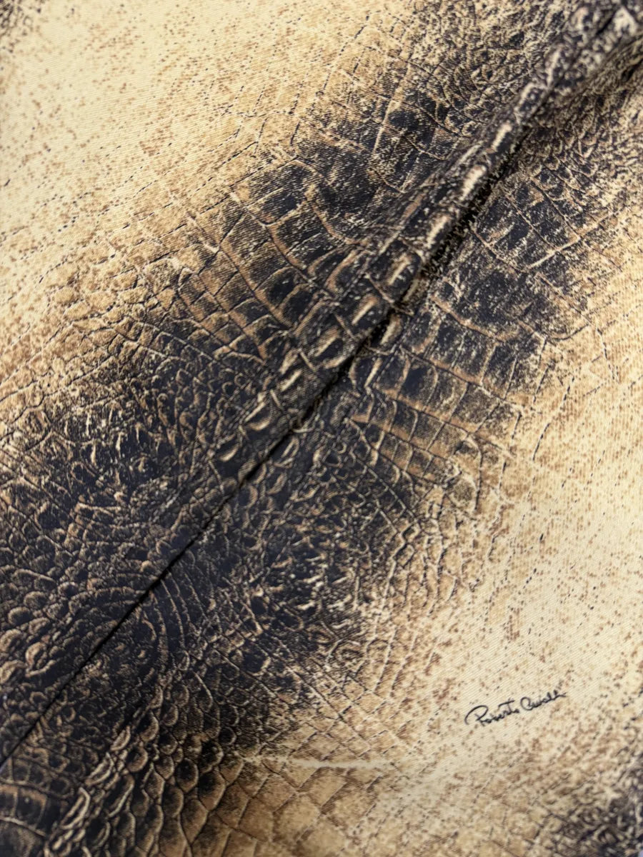 2000s Roberto Cavalli Gold Crocodile Effect Pants  AxOQEET 10