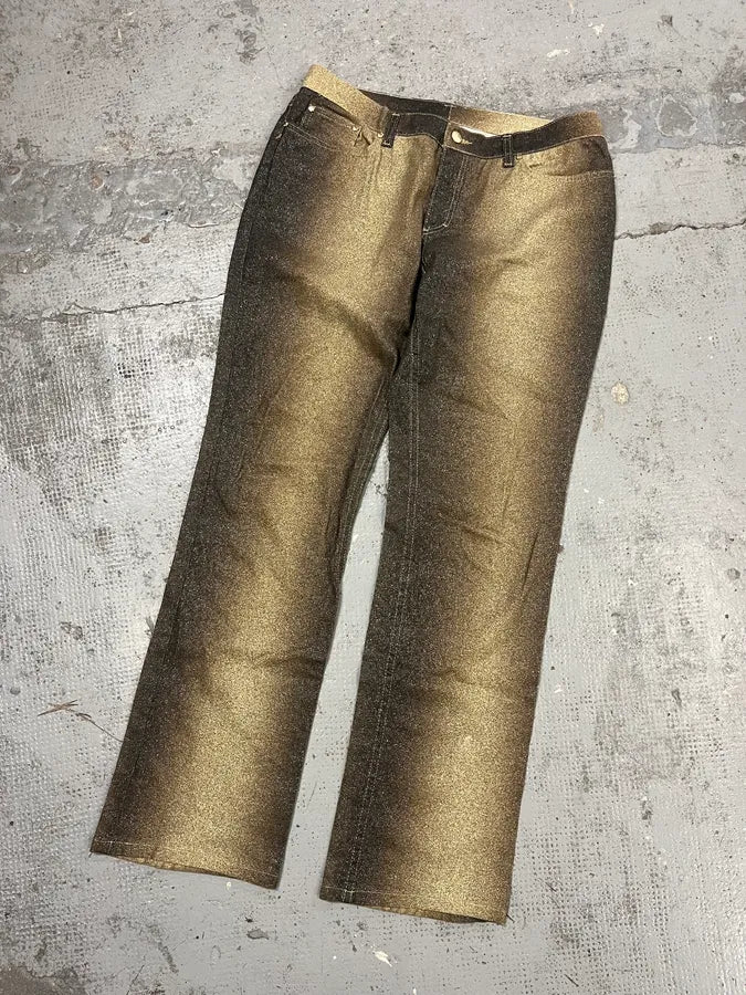 2000s Roberto Cavalli Gold Gradient Glitters Pants jiFmGus 4