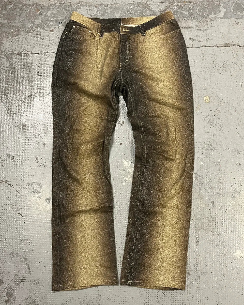 2000s Roberto Cavalli Gold Gradient Glitters Pants jiFmGus 3