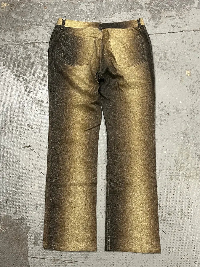 2000s Roberto Cavalli Gold Gradient Glitters Pants jiFmGus 6