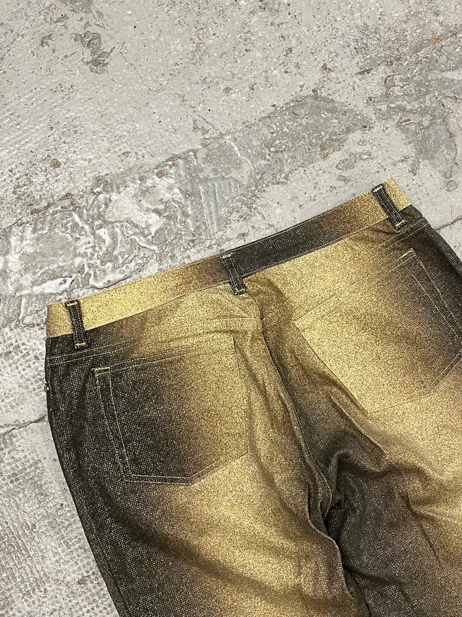 2000s Roberto Cavalli Gold Gradient Glitters Pants jiFmGus 7