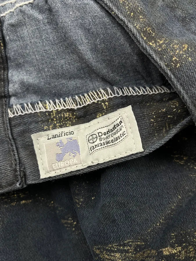2000s Roberto Cavalli Gold Mosaic Navy Denim Jeans mzSHngM 12