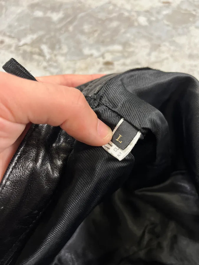 2000s Roberto Cavalli Gold studded Black Leather Pant ECSbWmQ 11