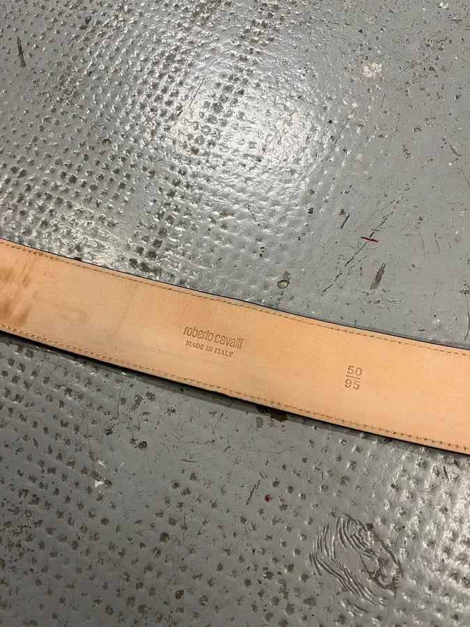 2000s Roberto Cavalli Golden Cobra Brown Leather Belt jkVAAuo 7