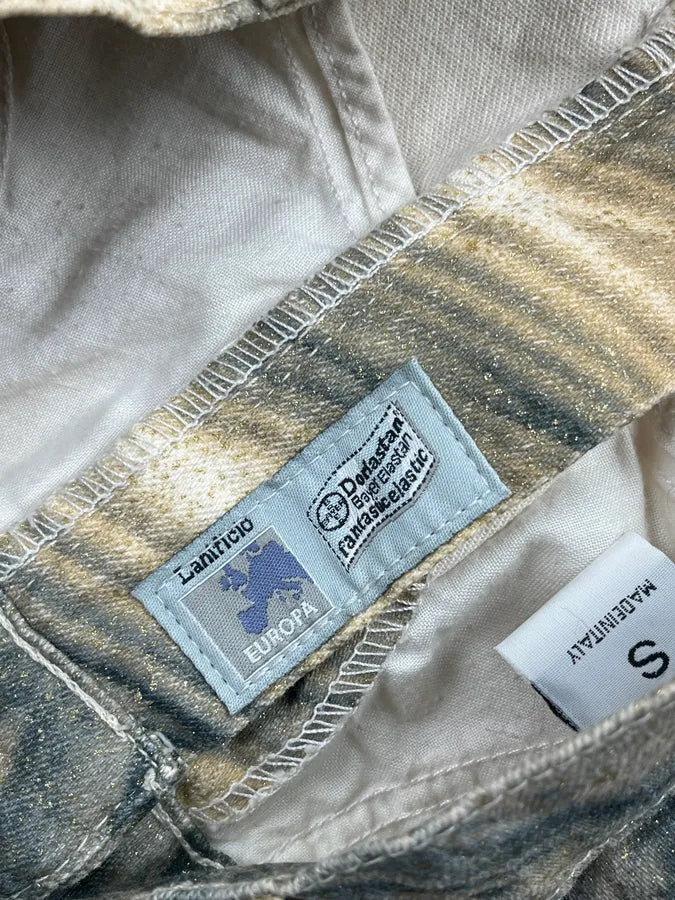 SS2001 Roberto Cavalli Beige Hallucination Psycho Straight Pants zQiUuMx 13