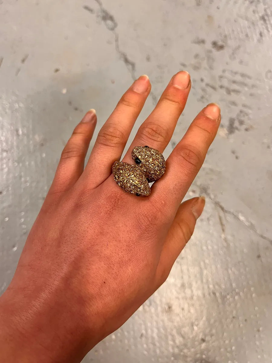 2000s Roberto Cavalli Golden Snake Adjustable Ring JDmRplt 0