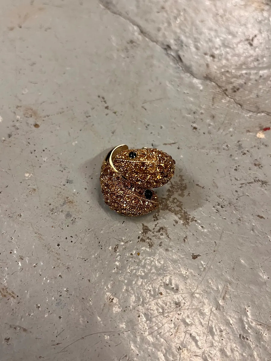 2000s Roberto Cavalli Golden Snake Adjustable Ring JDmRplt 3