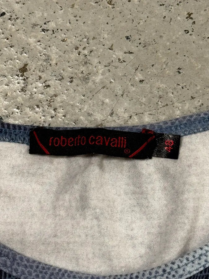 2000s Roberto Cavalli Gradient Blue Scales Effect Longsleeves RwxAmlQ 6